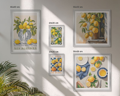 Ensemble de 5 tableaux Décorations d'agrumes provençales