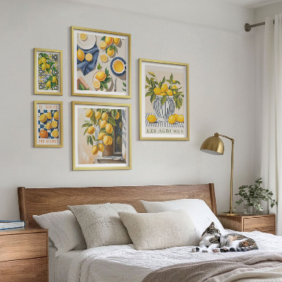 Ensemble de 5 tableaux Décorations d'agrumes provençales