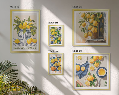 Ensemble de 5 tableaux Décorations d'agrumes provençales