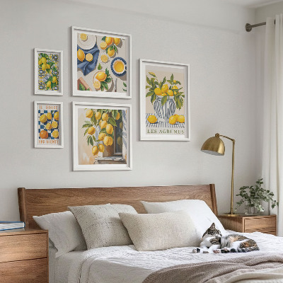 Ensemble de 5 tableaux Décorations d'agrumes provençales