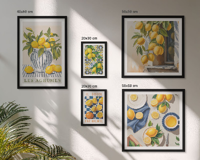 Ensemble de 5 tableaux Décorations d'agrumes provençales