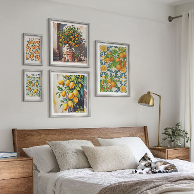 Tableau de décoration murale Agrumes fleurs vintage