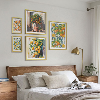 Tableau de décoration murale Agrumes fleurs vintage