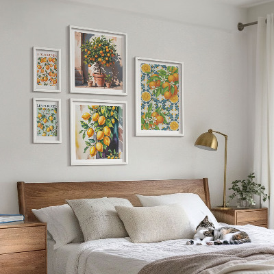 Tableau de décoration murale Agrumes fleurs vintage
