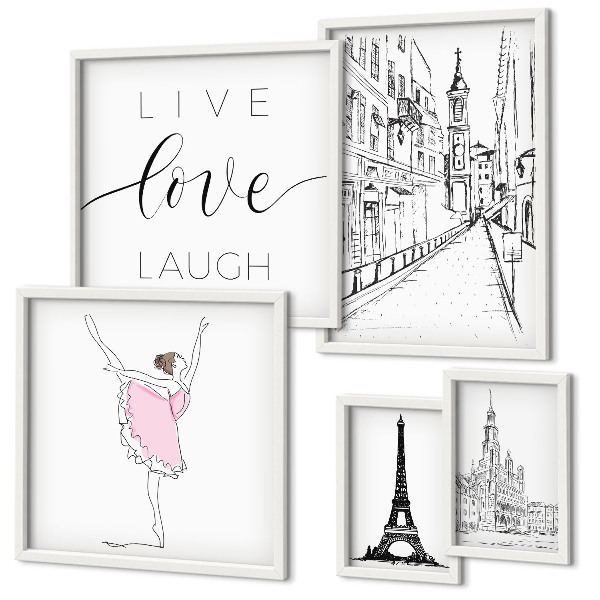 Lot de tableaux encadrés Inspirations parisiennes élégantes