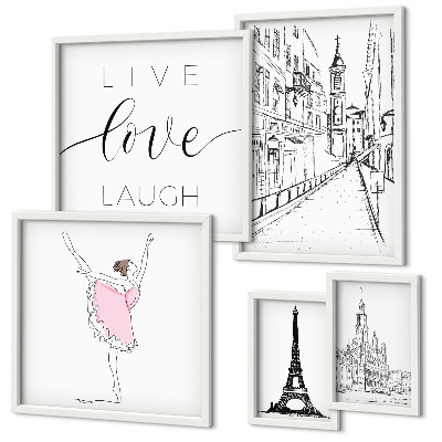 Lot de tableaux encadrés Inspirations parisiennes élégantes