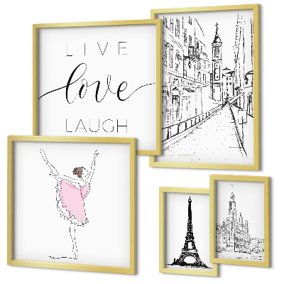 Lot de tableaux encadrés Inspirations parisiennes élégantes