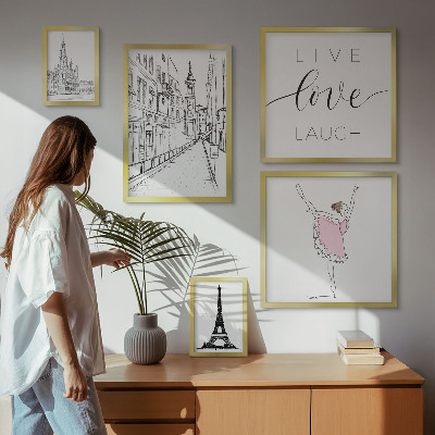Lot de tableaux encadrés Inspirations parisiennes élégantes