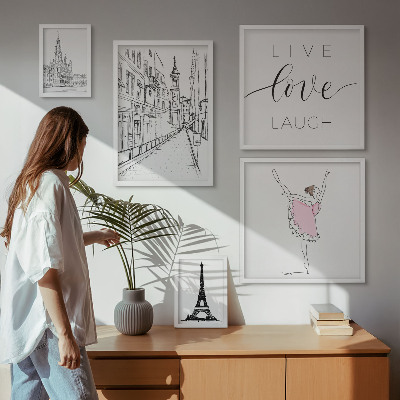 Lot de tableaux encadrés Inspirations parisiennes élégantes