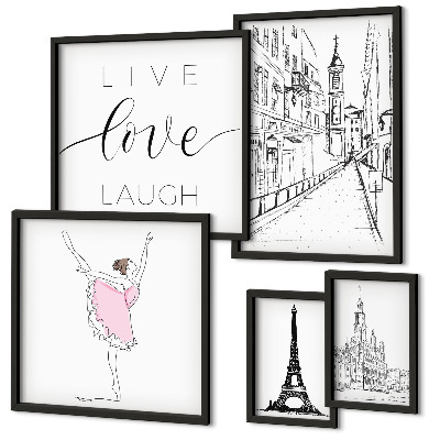 Lot de tableaux encadrés Inspirations parisiennes élégantes