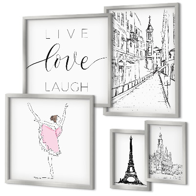 Lot de tableaux encadrés Inspirations parisiennes élégantes