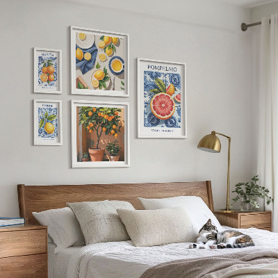 Ensemble de 5 tableaux Décorations vintage aux agrumes