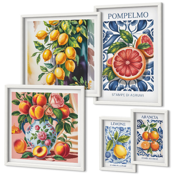 Tableau de décoration murale Agrumes vintage ensoleillés