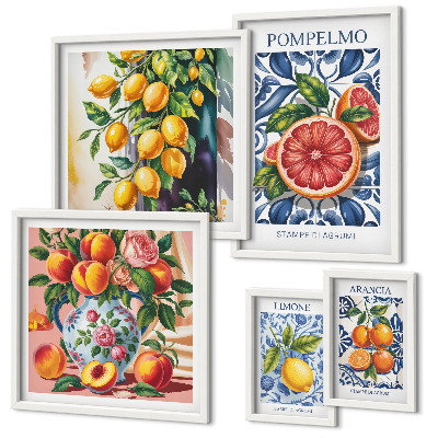 Tableau de décoration murale Agrumes vintage ensoleillés