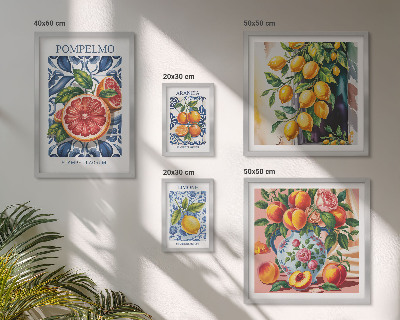Tableau de décoration murale Agrumes vintage ensoleillés