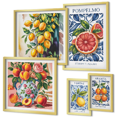 Tableau de décoration murale Agrumes vintage ensoleillés