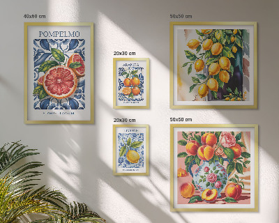 Tableau de décoration murale Agrumes vintage ensoleillés
