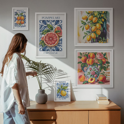 Tableau de décoration murale Agrumes vintage ensoleillés