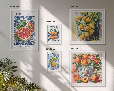Tableau de décoration murale Agrumes vintage ensoleillés