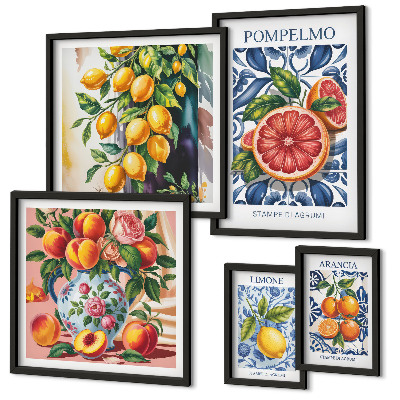 Tableau de décoration murale Agrumes vintage ensoleillés