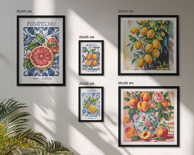 Tableau de décoration murale Agrumes vintage ensoleillés