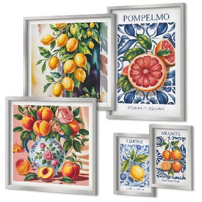 Tableau de décoration murale Agrumes vintage ensoleillés