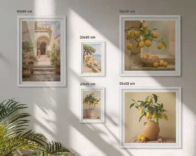 Tableau de décoration murale motifs d'agrumes élégants