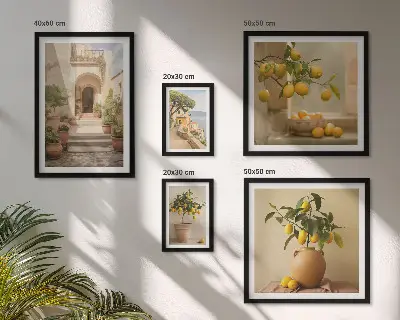 Tableau de décoration murale motifs d'agrumes élégants