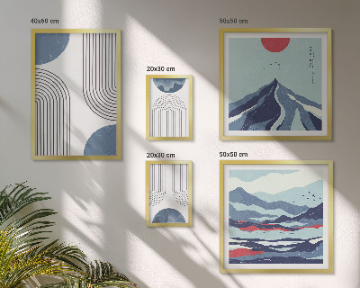 Lot de tableaux encadrés Géométrie des paysages abstraits
