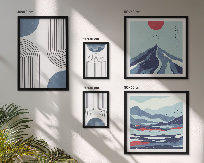 Lot de tableaux encadrés Géométrie des paysages abstraits