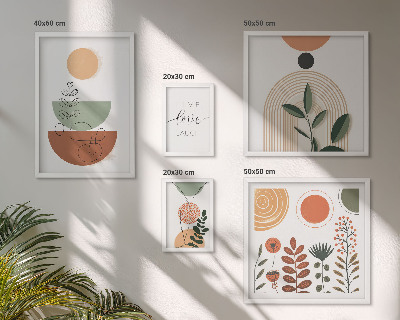 Ensemble de 5 tableaux Graphismes végétaux et géométriques élégants
