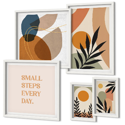Lot de tableaux encadrés Graphismes végétaux abstraits et stylés