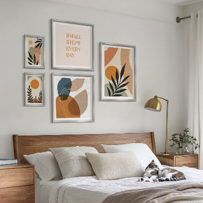 Lot de tableaux encadrés Graphismes végétaux abstraits et stylés