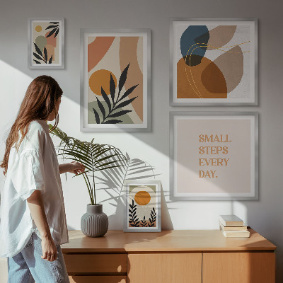 Lot de tableaux encadrés Graphismes végétaux abstraits et stylés
