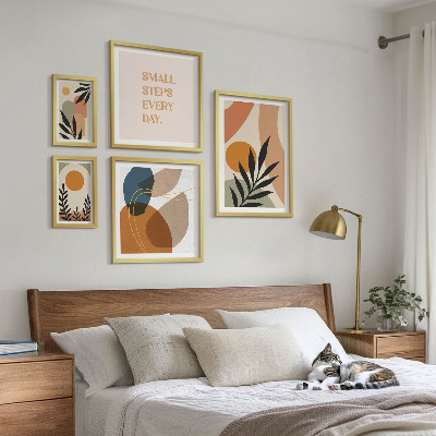 Lot de tableaux encadrés Graphismes végétaux abstraits et stylés