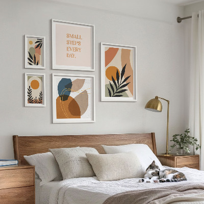 Lot de tableaux encadrés Graphismes végétaux abstraits et stylés