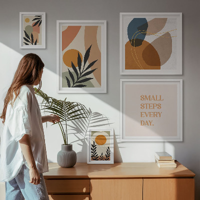 Lot de tableaux encadrés Graphismes végétaux abstraits et stylés