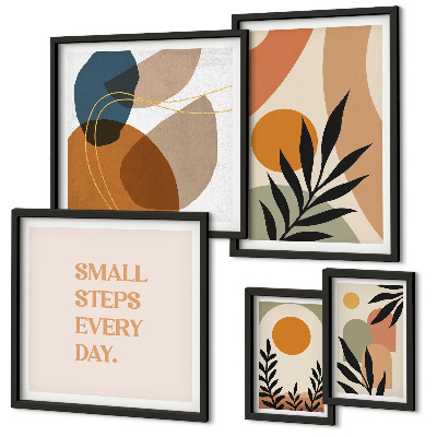 Lot de tableaux encadrés Graphismes végétaux abstraits et stylés
