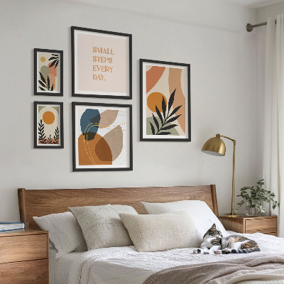 Lot de tableaux encadrés Graphismes végétaux abstraits et stylés