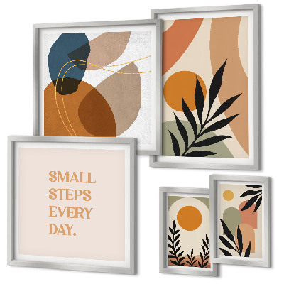Lot de tableaux encadrés Graphismes végétaux abstraits et stylés