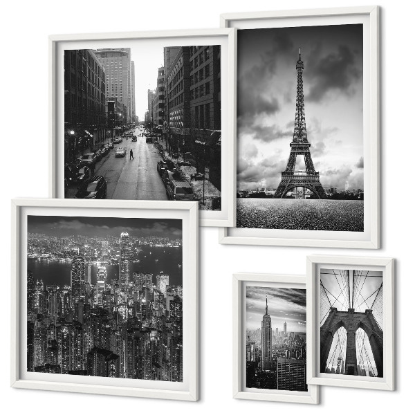 Tableau de décoration murale Icônes architecturales en noir et blanc