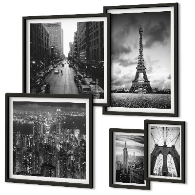 Tableau de décoration murale Icônes architecturales en noir et blanc