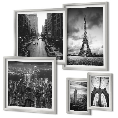 Tableau de décoration murale Icônes architecturales en noir et blanc