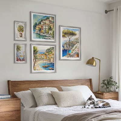 Lot de tableaux encadrés Villes balnéaires élégantes