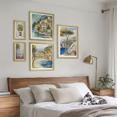 Lot de tableaux encadrés Villes balnéaires élégantes