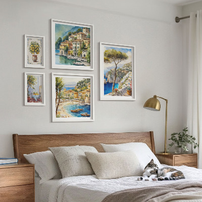 Lot de tableaux encadrés Villes balnéaires élégantes