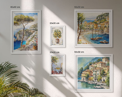 Lot de tableaux encadrés Villes balnéaires élégantes