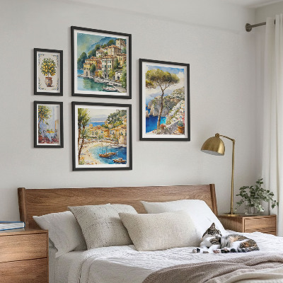 Lot de tableaux encadrés Villes balnéaires élégantes