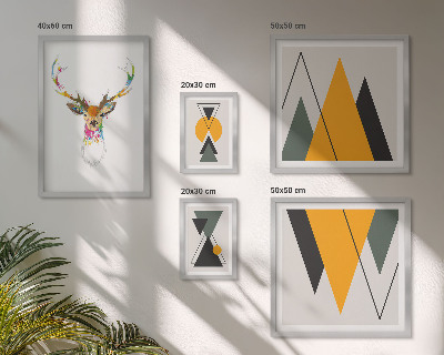 Ensemble de 5 tableaux Motifs colorés de style bohème