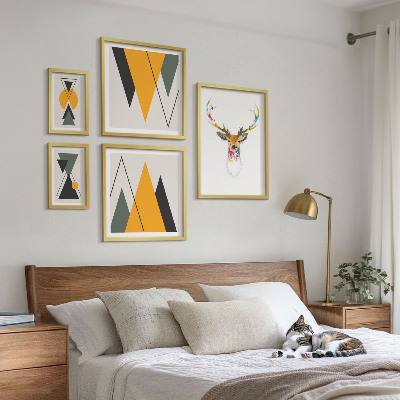 Ensemble de 5 tableaux Motifs colorés de style bohème